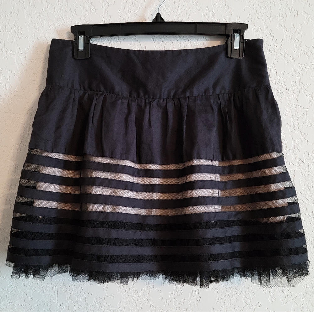 FREE PEOPLE Women's Sz 12 Black Skirt w/ Side Zip